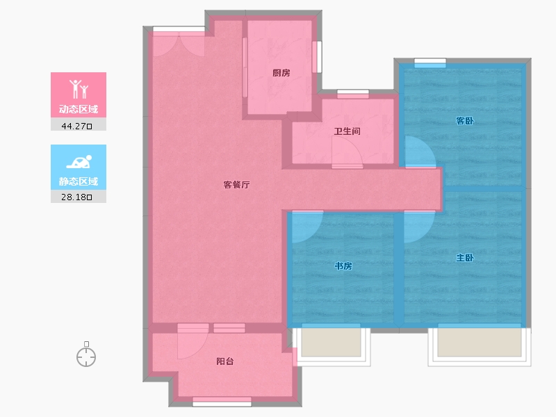 河北省-保定市-中冶未来城-63.95-户型库-动静分区