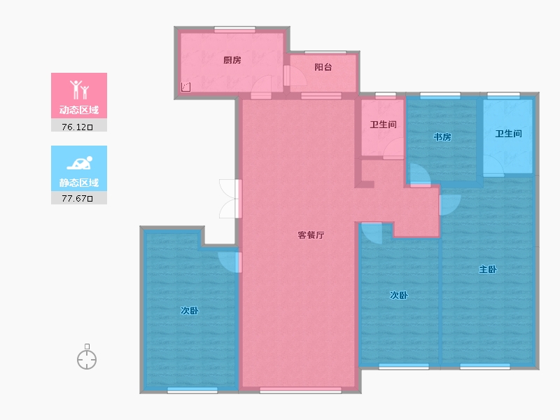 黑龙江省-哈尔滨市-锦秀·新华居-139.69-户型库-动静分区