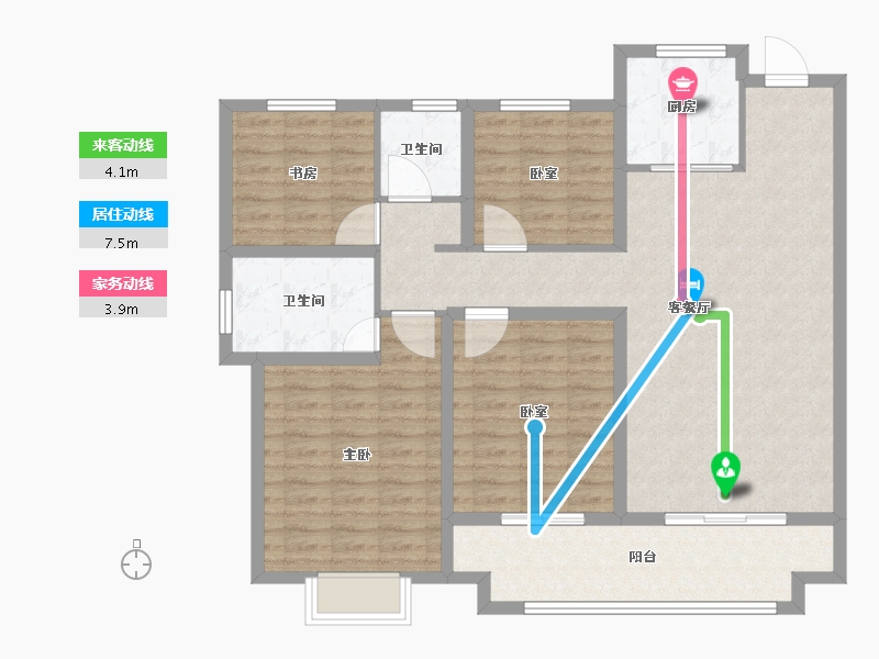 安徽省-安庆市-天顺·新地雅居-111.93-户型库-动静线