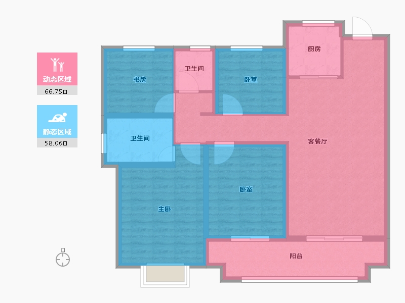 安徽省-安庆市-天顺·新地雅居-111.93-户型库-动静分区