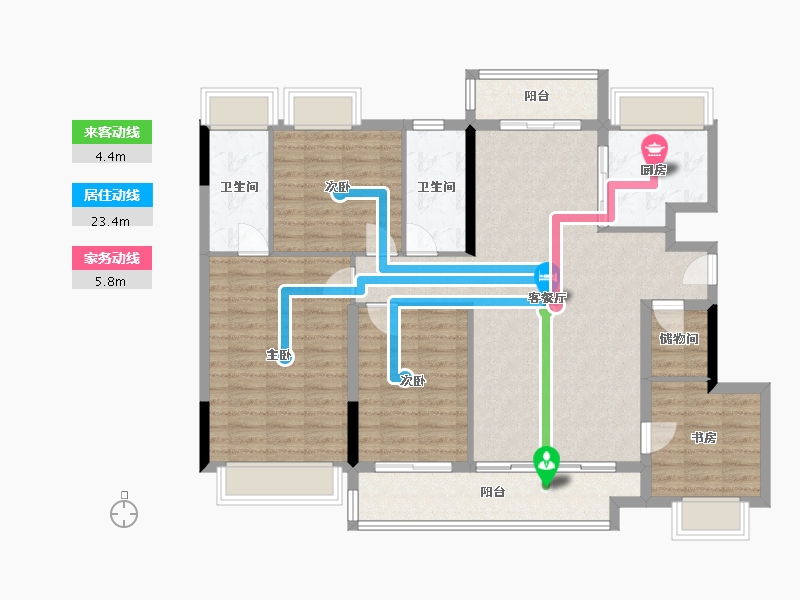 广东省-东莞市-华侨城云瑞府-121.00-户型库-动静线