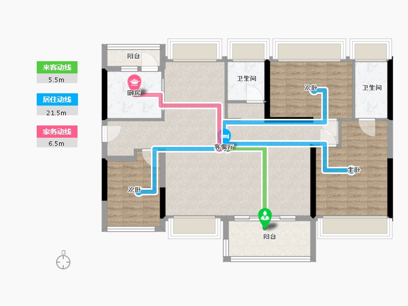 广东省-广州市-香江天赋-100.00-户型库-动静线