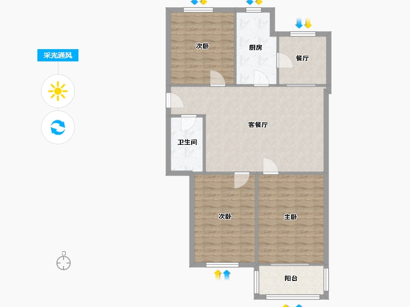 天津-天津市-金凤里-95.97-户型库-采光通风