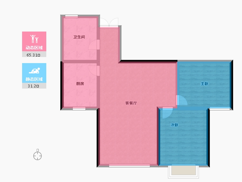 甘肃省-张掖市-广宇佳苑-87.11-户型库-动静分区