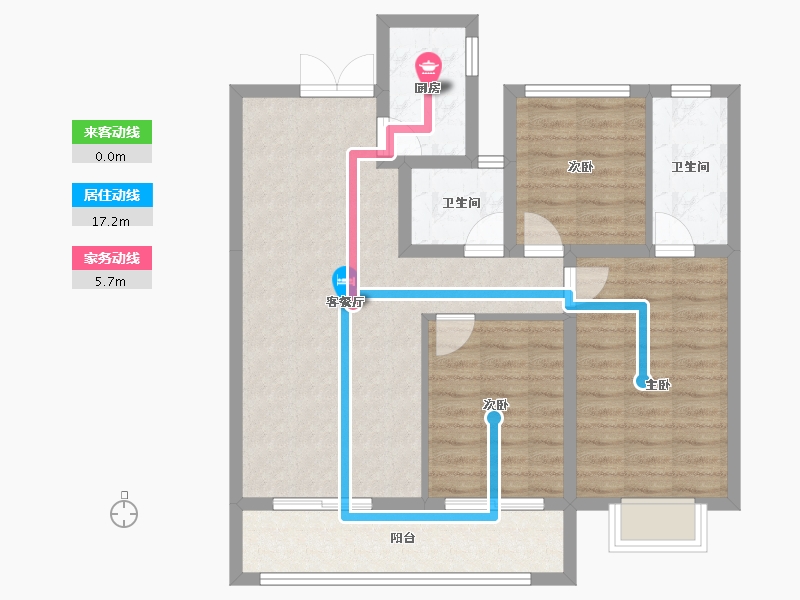 甘肃省-庆阳市-锦润名苑-84.63-户型库-动静线