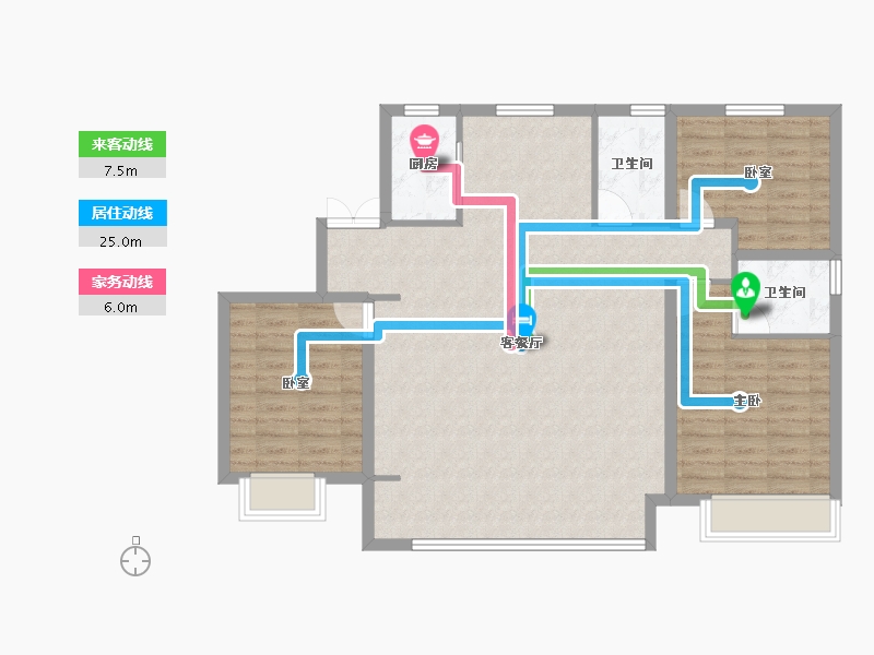 河北省-保定市-嘉禾·复兴公馆-105.75-户型库-动静线