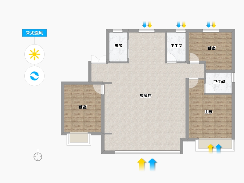 河北省-保定市-嘉禾·复兴公馆-105.75-户型库-采光通风