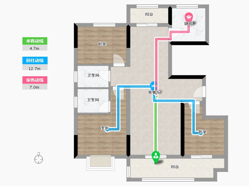 江西省-南昌市-汇仁欣光花园-87.20-户型库-动静线