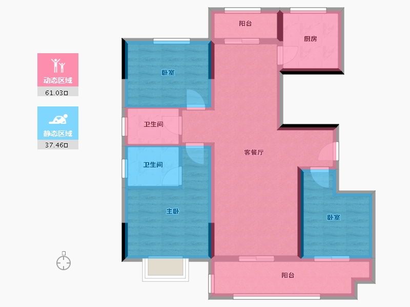 江西省-南昌市-汇仁欣光花园-87.20-户型库-动静分区