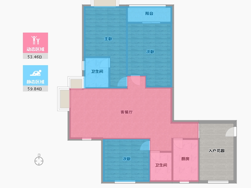 江苏省-无锡市-新丰苑-144.00-户型库-动静分区