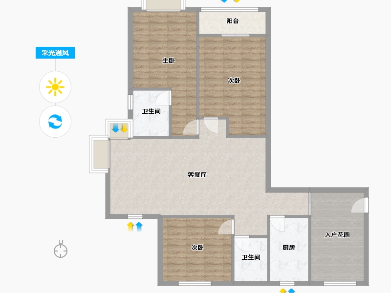 江苏省-无锡市-新丰苑-144.00-户型库-采光通风