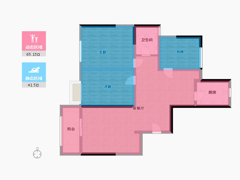 江苏省-无锡市-浮桥家苑-三期-95.00-户型库-动静分区