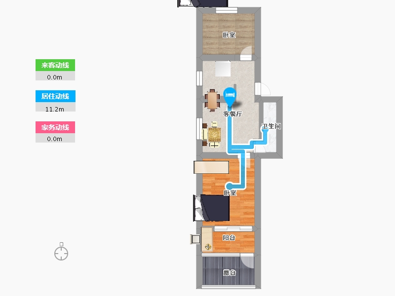 江苏省-南京市-宁工新寓—村-46.00-户型库-动静线