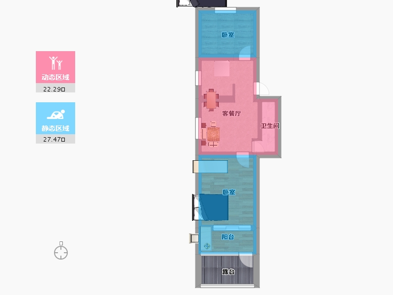 江苏省-南京市-宁工新寓—村-46.00-户型库-动静分区