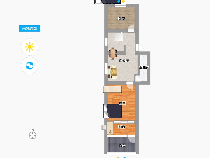 江苏省-南京市-宁工新寓—村-46.00-户型库-采光通风