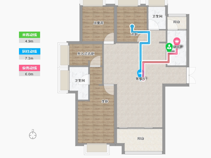 湖北省-宜昌市-宜昌中心紫宸府-113.61-户型库-动静线