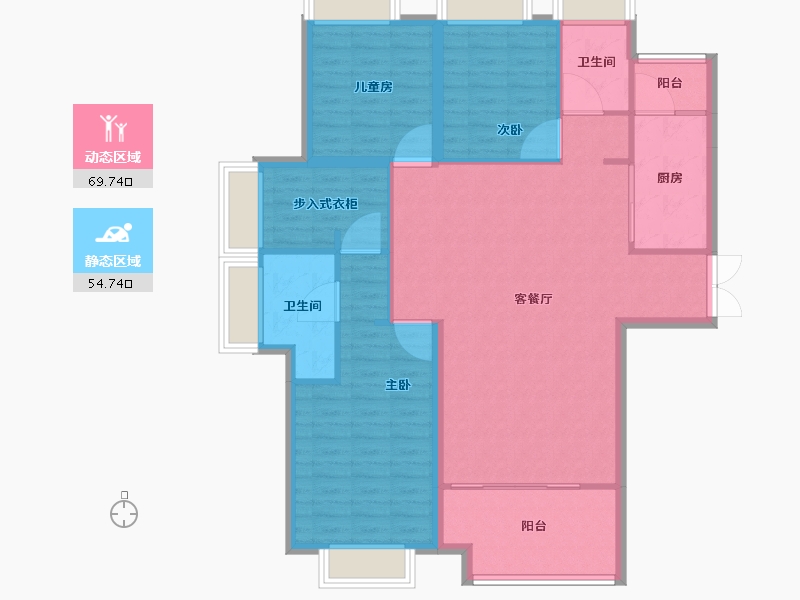 湖北省-宜昌市-宜昌中心紫宸府-113.61-户型库-动静分区