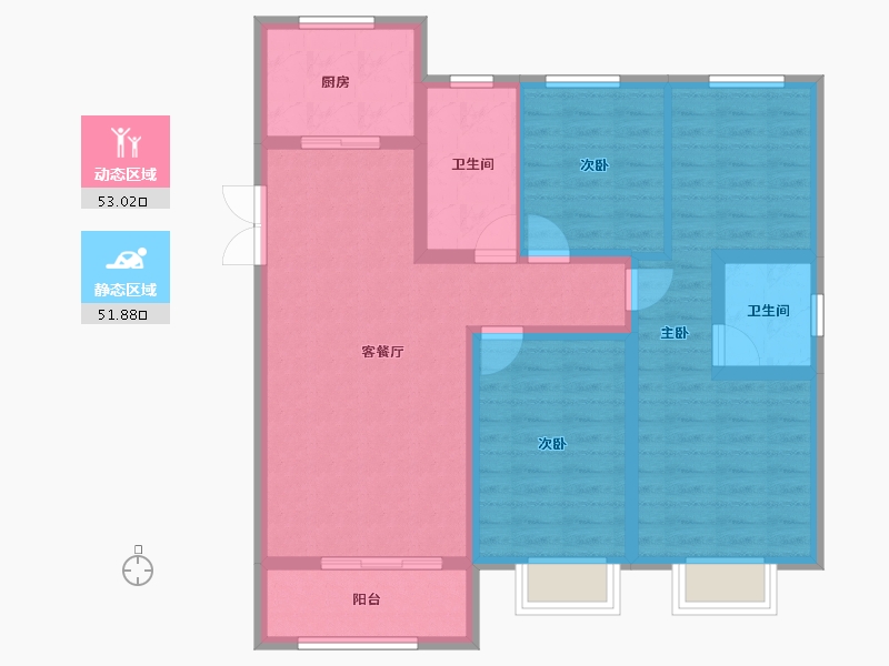 甘肃省-庆阳市-凤凰颐境-93.33-户型库-动静分区