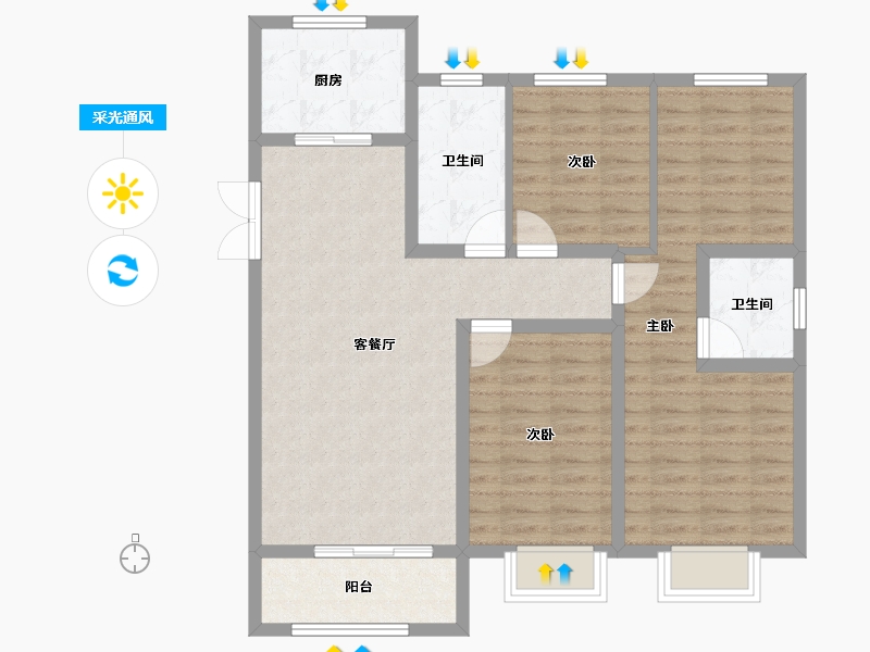 甘肃省-庆阳市-凤凰颐境-93.33-户型库-采光通风