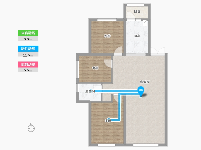 黑龙江省-哈尔滨市-锦秀·新华居-80.04-户型库-动静线