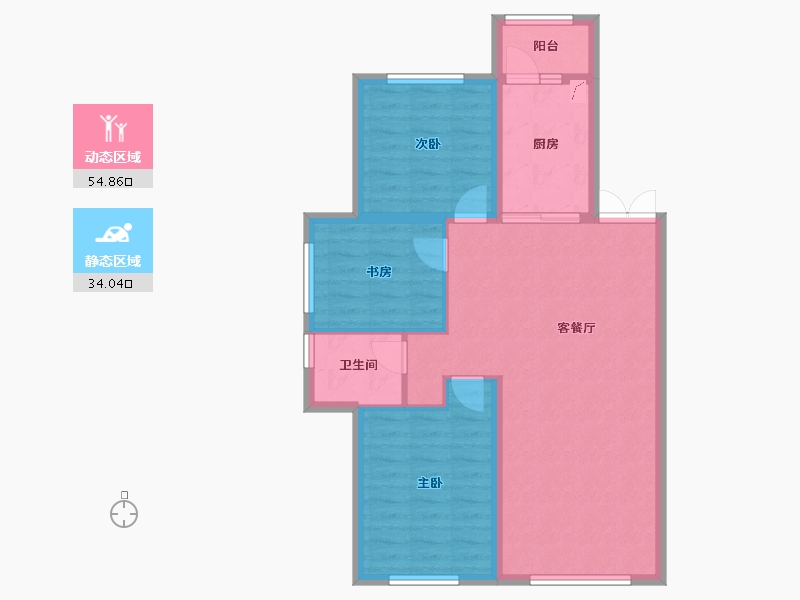 黑龙江省-哈尔滨市-锦秀·新华居-80.04-户型库-动静分区