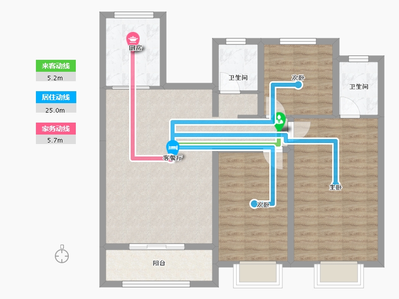 山西省-临汾市-功名·理想城-88.79-户型库-动静线