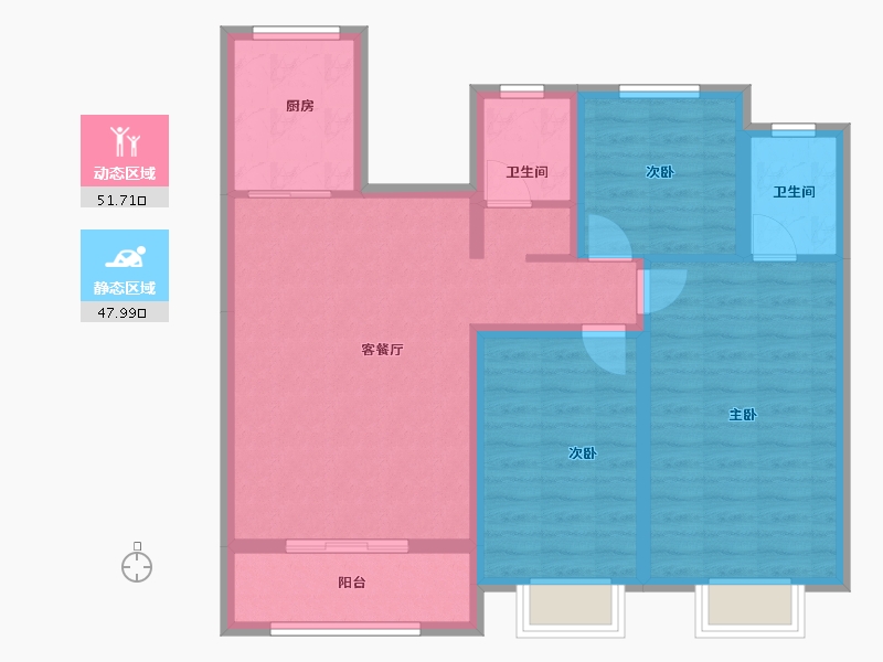 山西省-临汾市-功名·理想城-88.79-户型库-动静分区