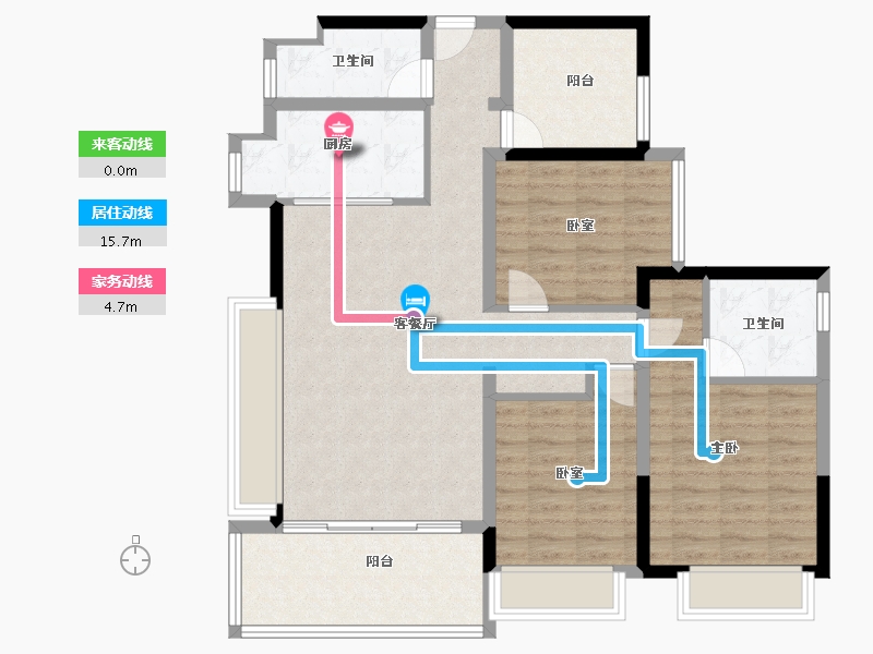 广东省-佛山市-万科天空之城-100.49-户型库-动静线