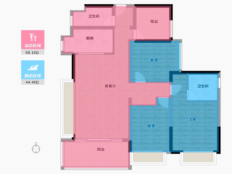 广东省-佛山市-万科天空之城-100.49-户型库-动静分区