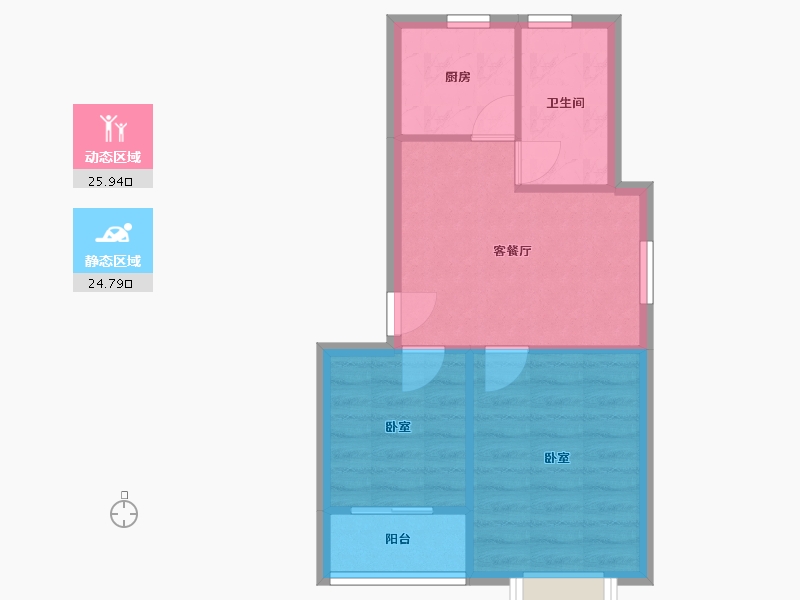 江苏省-南京市-仙居雅苑-45.60-户型库-动静分区