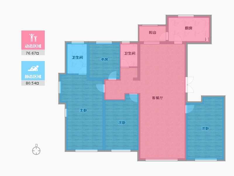 黑龙江省-哈尔滨市-锦秀·新华居-142.17-户型库-动静分区