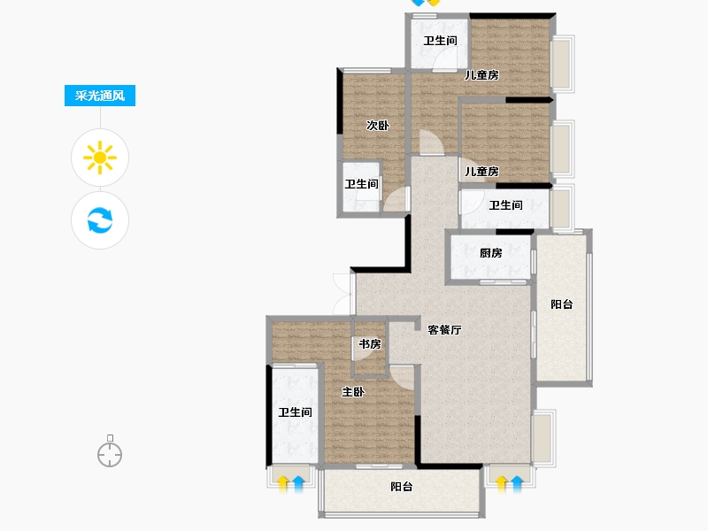 湖北省-宜昌市-宜昌中心紫宸府-192.00-户型库-采光通风