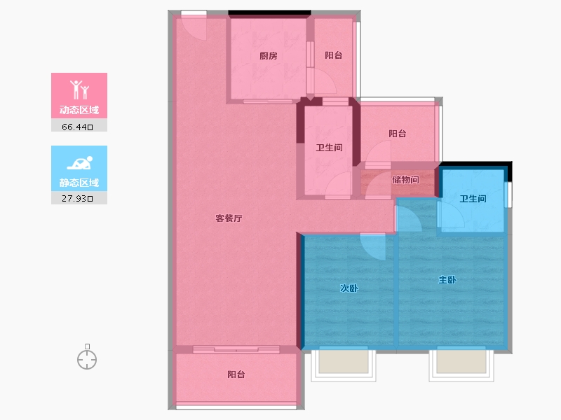 广东省-惠州市-碧桂园天熹-83.97-户型库-动静分区