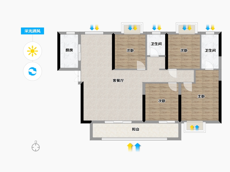 河南省-平顶山市-大唐紫宸苑-110.00-户型库-采光通风