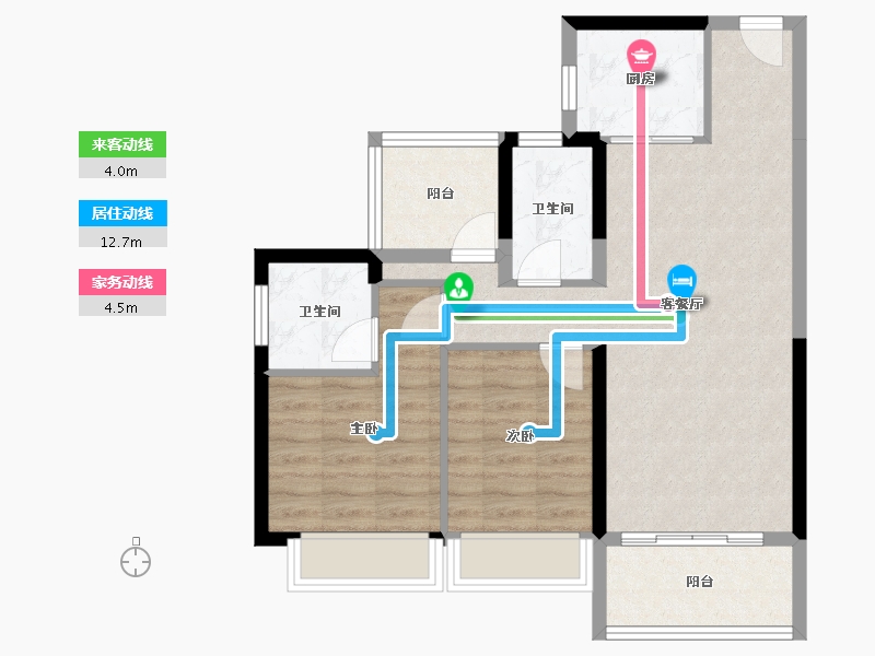 广东省-惠州市-碧桂园天熹-71.41-户型库-动静线