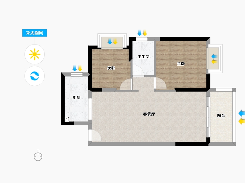 广东省-惠州市-海伦堡臻悦府-62.65-户型库-采光通风