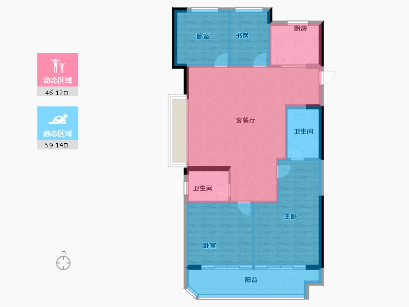 浙江省-宁波市-中交·蔚泱云城-96.00-户型库-动静分区