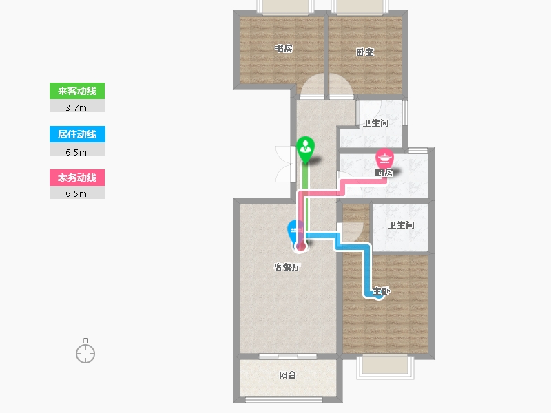 上海-上海市-宝珀公寓-98.40-户型库-动静线