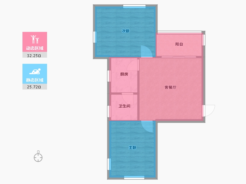 广东省-广州市-东园小区-57.40-户型库-动静分区