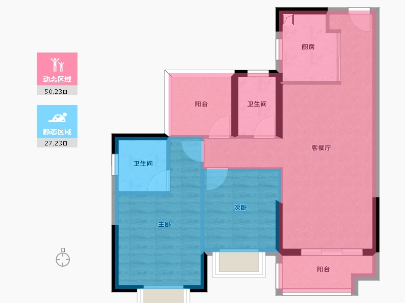 广东省-惠州市-海伦堡臻悦府-68.80-户型库-动静分区