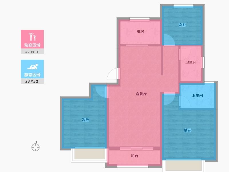 河北省-保定市-云海世家-71.74-户型库-动静分区