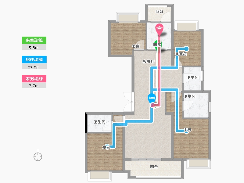 湖北省-宜昌市-宜昌中心紫宸府-140.00-户型库-动静线