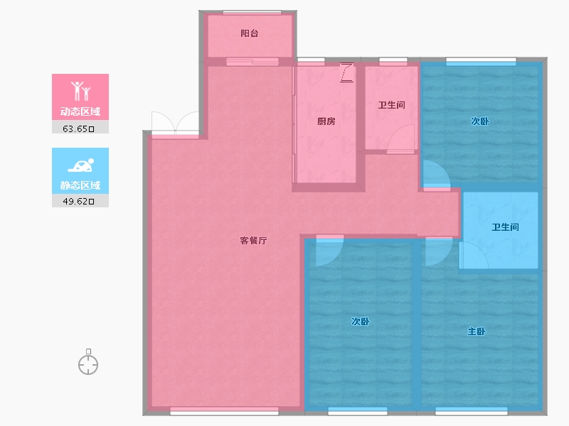 黑龙江省-哈尔滨市-锦秀·新华居-102.23-户型库-动静分区