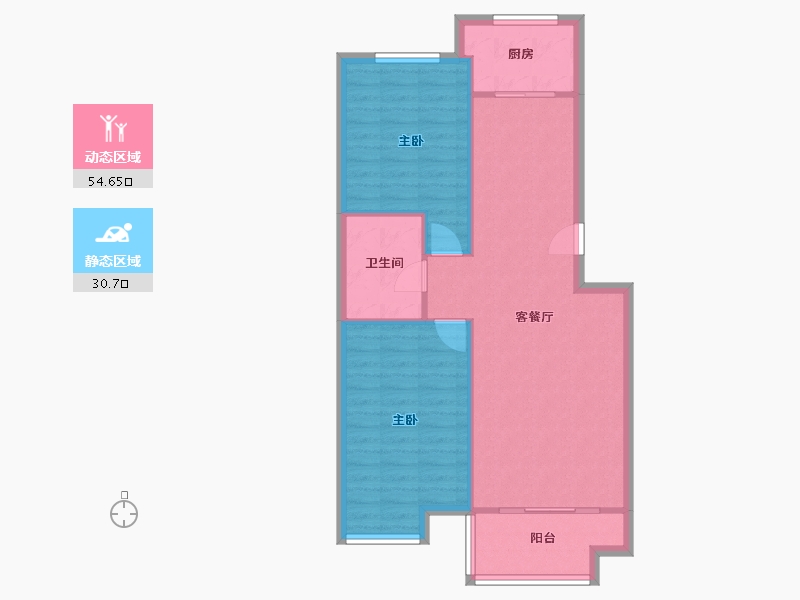 山东省-青岛市-青岛印象湾-85.45-户型库-动静分区