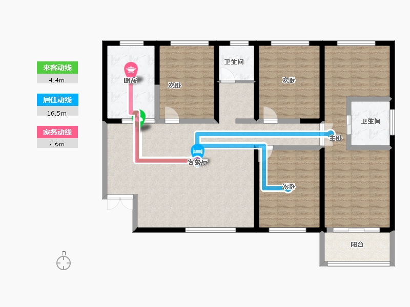 陕西省-咸阳市-秦建·东城丽景-137.00-户型库-动静线