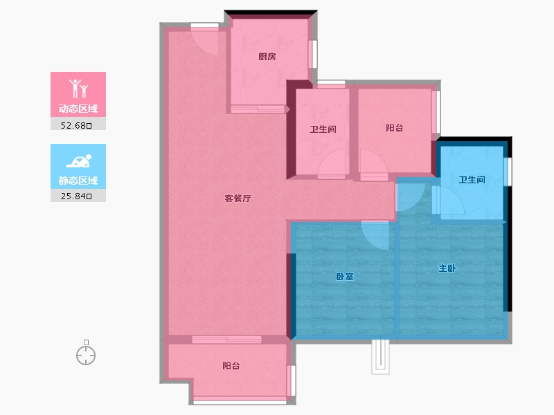 广东省-佛山市-万科天空之城-69.61-户型库-动静分区