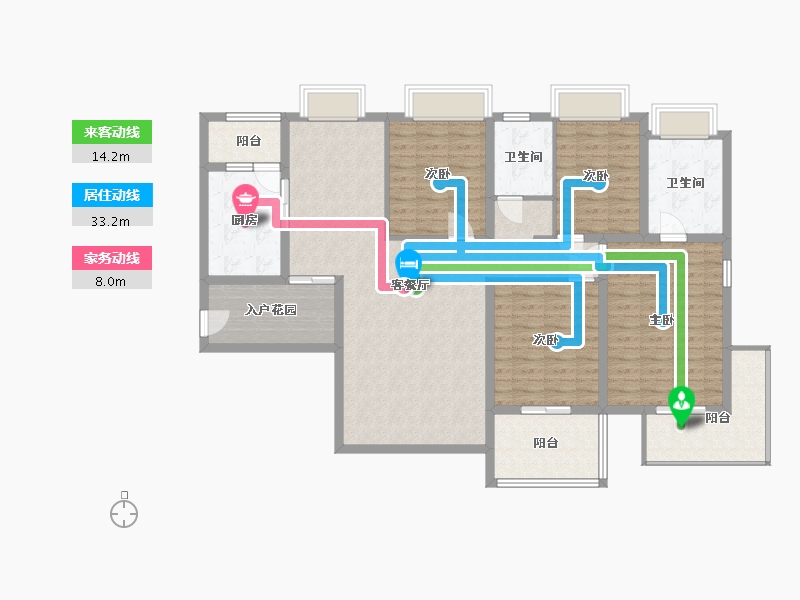 贵州省-遵义市-幸福城-139.00-户型库-动静线