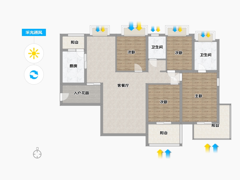 贵州省-遵义市-幸福城-139.00-户型库-采光通风