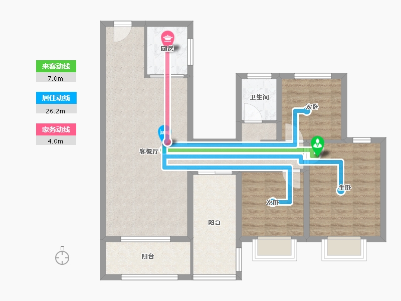 山西省-临汾市-功名·理想城-84.80-户型库-动静线