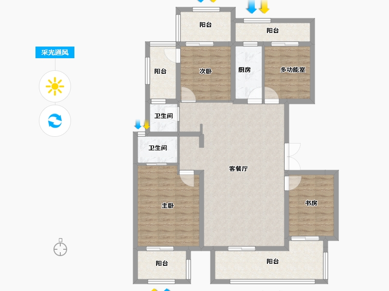 山东省-济南市-昌建·君悦府-118.52-户型库-采光通风